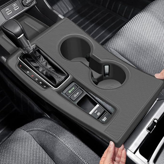 Temmis Center Console Organizer Silicone Wrap Kit for Honda Civic 2022-2025, Full-Wrap Center Consel Electrostatic adsorption Cover for Honda Civic-Black