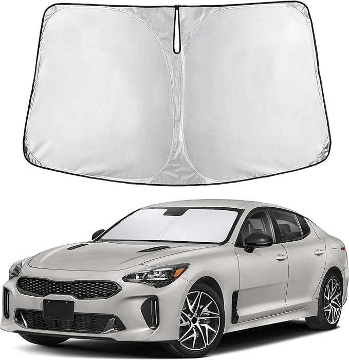 EcoNour Windshield Sunshade Compatible for Kia Stringer 2018-2021 2022 2023, Sun Visor for Front Windshield & Window Sun Shade Cover, UV Heat Blocker & Protector, Car Accessories