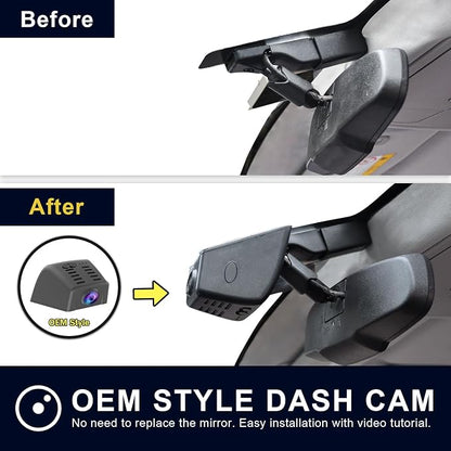 Mangoal Front 4K & Rear 1080p Dash Cam fit for Chevy Silverado Select 1500 2014-2021; Select 2500/3500 2015-2023 (Model E), No Vehicle Sensor Cover, 2160P Video, WiFi & APP, 128GB Card