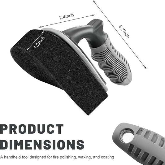 Car Tire Shine Applicator, High-Density Vehicle Wheel Polishing Brush with Anti-Slip Handle, Universal Tyre Detailing Tool Sponge Pad Dressing Applicator for Most Vehicles