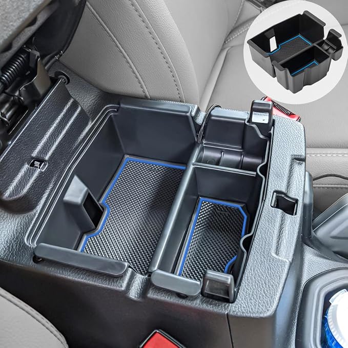 EDBETOS Center Console Organizer Tray Compatible with Jeep Wrangler JL/JLU 2018-2023 2024 2025 2026 and Gladiator JT Truck 2020-2026 Insert Accessories - Won't Covers the light inside (Blue Trim)