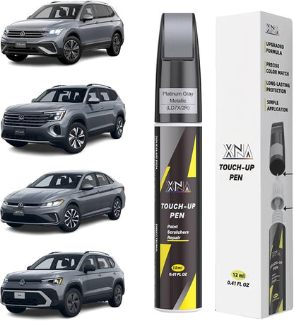XNA Platinum Gray Metallic(LD7X/2R) for Volkswagen Touch Up Paint, Car Scratch Remover for Nicks and Chips Repair, 2-In-1 Quick & Easy Fix Car Scratch Repair Kit with Exact Color-Matched