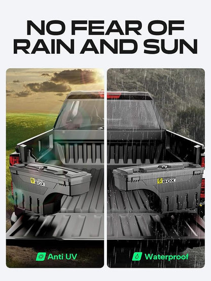 YHTAUTO Truck Bed Storage Tool Box Lockable Compatible with 2019-2025 Ram 1500 Pickup, Passenger Side, Will Not Work with RamBox & Classic Model, Swing Waterproof Wheel Well Toolbox