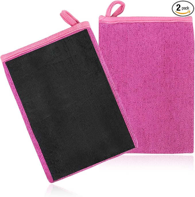 2 PCS Clay Mitt, Fine Grade Microfiber Claying Bar Glove Car Detailing Towels, Scratch-Free Cleaning & Polishing Clay Eraser Mitts for Vehicle Surface, Car Accessories (Purple)