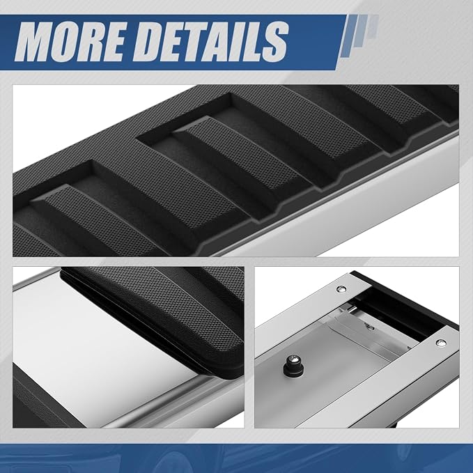 Auto Dynasty Running Boards Compatible with 2007-2021 Toyota Tundra Double Extended Cab, Stainless Steel Side Step Rail Nerf Bars, 6.75" Step Bars, Chrome