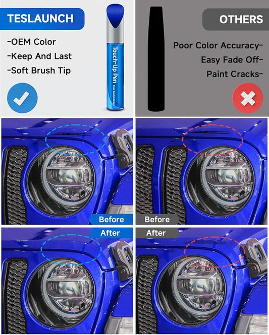 Touch Up Paint Compatible with Jeep Exact Match Touch Up Paint Car Scratch Repair (Ocean Blue(PBM/SBM) Compatible with Cherokee/Commander/Compass/Grand-Cherokee/Liberty/Patriot)