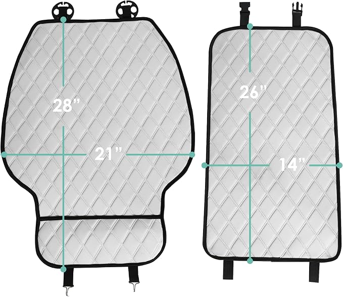 FH Group Car Seat Cushion – Neosupreme Single Front Seat Cover with Front Pockets, Airbag Compatible, Universal Fit Car Seat Cushion for Driver or Passenger Seat, SUV, Truck, Sedan & Van – White