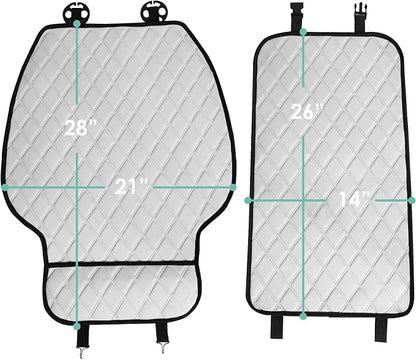 FH Group Car Seat Cushion – Neosupreme Single Front Seat Cover with Front Pockets, Airbag Compatible, Universal Fit Car Seat Cushion for Driver or Passenger Seat, SUV, Truck, Sedan & Van – White