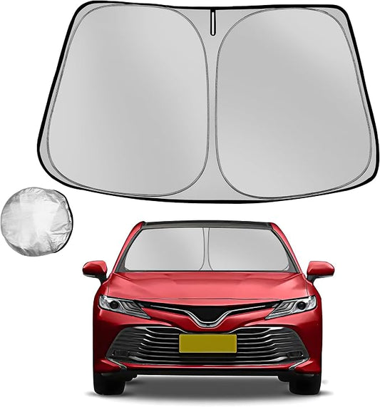 Windshield Sun Shade for Toyota Camry 2012-2017 LE XSE XLE Hybrid SE Sedan Foldable Sunshade for Car Front Window Blocks UV Rays and Heat Automotive Interior Protector Custom Fit Accessories