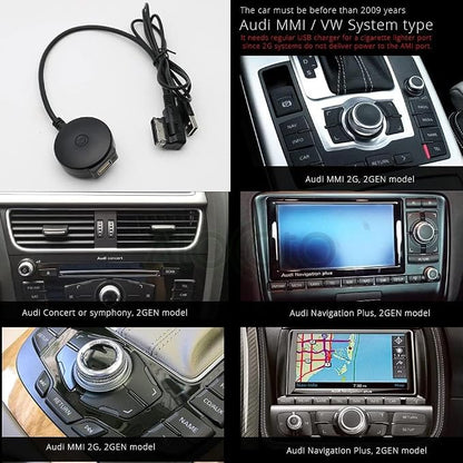 Bluetooth Receiver Car Kit Compatible with Audi A3 A4 A5 A6 A7 S3 S4 Q3 Q5 Q7,Wireless Music Interface AMI MMI Adapter,Premium CSR Chipset HiFi Sound,Compatible with iPhone iPod Android 2G