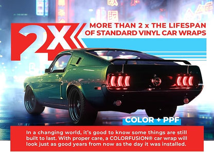 ColorFusion PPF by VViViD, Gloss Flip Thunder Green Dry Apply PPF Vinyl Car Wrap Roll 1ft x 5ft