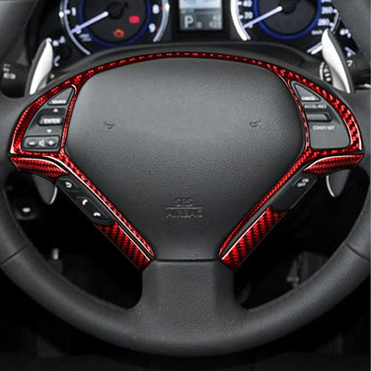 NVCNX Real Carbon Fiber for Infiniti G37 2011-2013 Coupe Sedan Convertible Interior Trim Kit Accessories Cover Decal Set Air Vent Gear Shift Panel Center Console Black/Red 23PCs (Red)