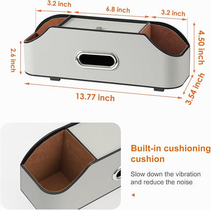 Car Rear Backseat Extra Multifunctional Drink Cup Holder Organizers with Tissue Storage Box Organizer & Hooks for Car Seat Back (Gray)