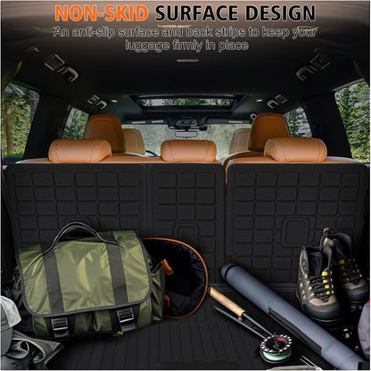 All Weather Car Floor Mats Cargo Liner with Backrest Mat for 2025 Ford Expedition Max 8 Seats (2 Row Bench Seat), TPE Rubber Liners Full Set Automotive Mats for 2025 Expedition Max Accessories