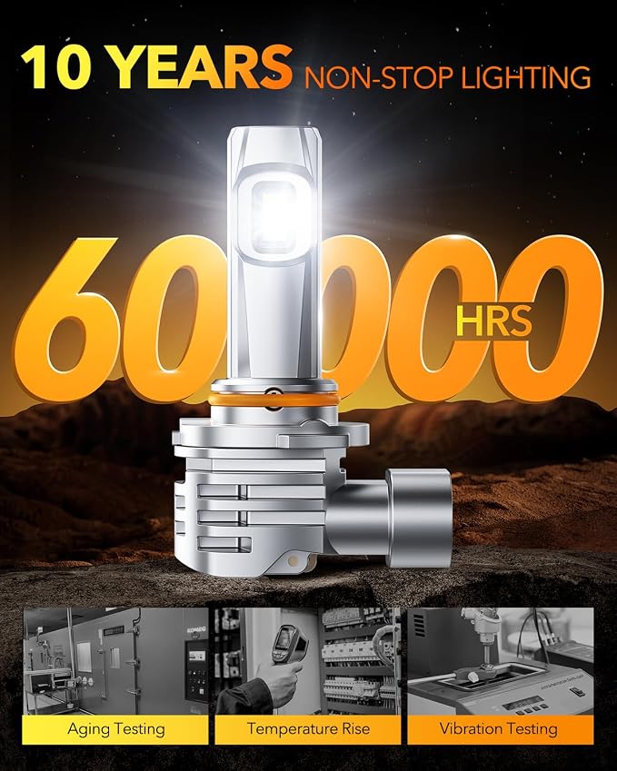 OXILAM 9005 LED Bulbs, 1000% Ultra-Bright, 6500K Super Bright, 3 Min Quick Install, 1:1 Mini Size, Plug and Play, Pack of 2