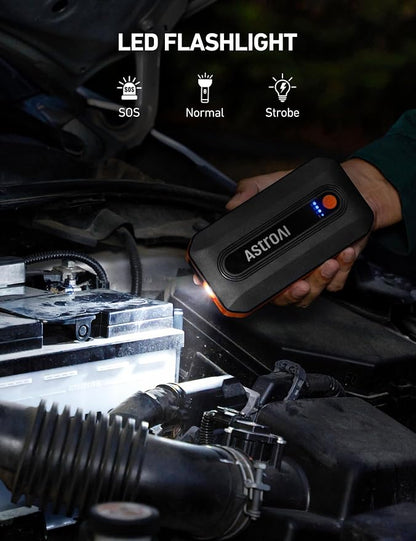 AstroAI B8 3000A Car Battery Jump Starter, 12V Jump Starter Battery Pack (up to 9.0L Gasoline and 7.0L Diesel Engine), Portable Jump Box with 3 Modes Flashlight and Jumper Cable