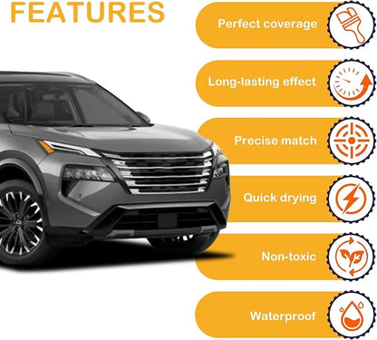Gun Metallic KAD Touch Up Paint for Nissan Exact Match,Car PaintPen Scratch Repair 2 in 1 Touch Up Paint,Vehicle Scratch Remover for Deep Scratches Color-Matched Rapid Drying of Paint Coating