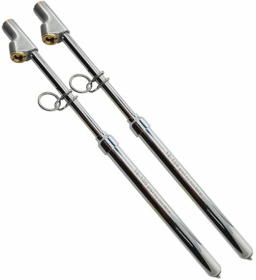 150 Psi Professional Semi Truck Tire Pressure Gauge and Dually Truck Air Gauges. Great for RV Tire Pressure, Cars, and Drivers with Bad Knees appreciate the Long Dual Head Chuck and Heavy Duty Design.