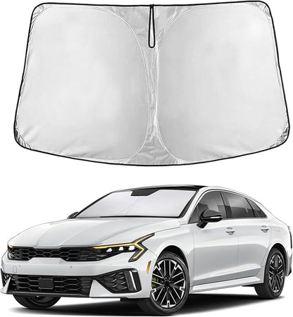 EcoNour Windshield Sunshade Compatible for Kia K5 2021-2024 2025 2026, Sun Visor for Front Windshield & Window Sun Shade Cover, UV Heat Blocker & Protector, Car Accessories