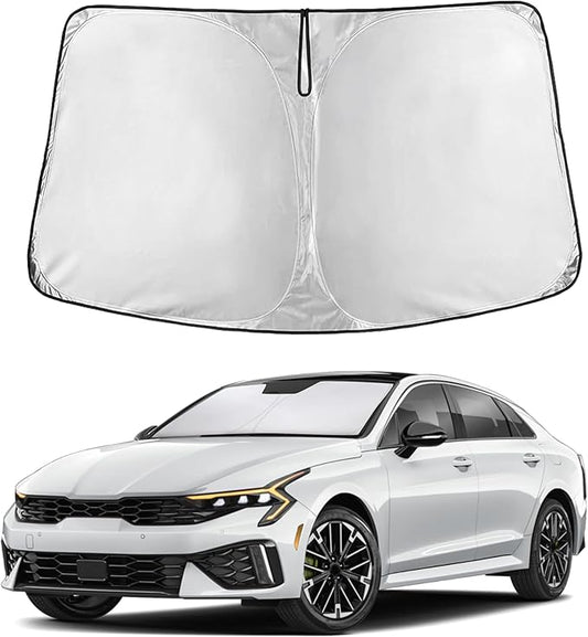 EcoNour Windshield Sunshade Compatible for Kia K5 2021-2024 2025 2026, Sun Visor for Front Windshield & Window Sun Shade Cover, UV Heat Blocker & Protector, Car Accessories