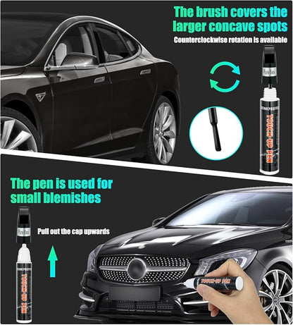 White Car Paint Touch Up Pen,Touch Up Paint for Cars with Varnish Clear Coat Pen 2pcs, Car Scratch Repair, Premium Automotive Scratch Remover for Deep Scratches, Precise Fix Vehicles Scratches Scuff Repair