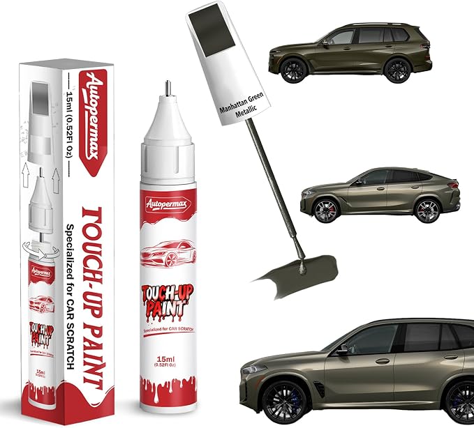 C3D Manhattan Green Metallic Car Touch Up Paint for BMW, Color Accurate Two-In-One Car Paint Scratch Repair Pen, Professional Scratch Remover for Vehicles Chips and Nicks Scuff