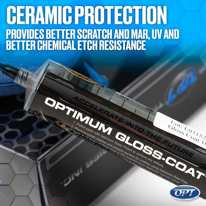Optimum Gloss-Coat Ceramic Coating - Two Vehicle Kit, 3 Year DIY Ceramic Coat, Protects Paint, Plastic, Wheels, Use on Cars, Trucks, SUVs, Boats, RVs (20 CC)