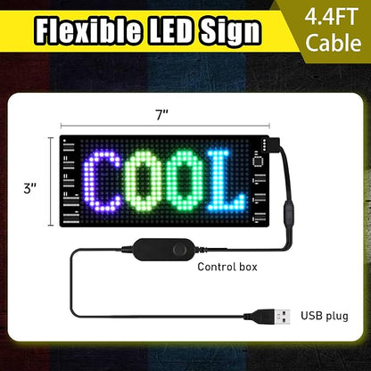 Light Signs for Car | Programmable LED Car Sign | Flexible LED Advertising Sign | Bluetooth APP | Custom Editor Animations/Text/Graffiti