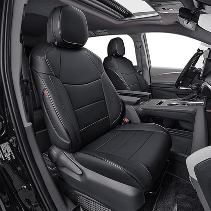 EKR Sienna Seat Covers for 2021-2026 Toyota Sienna Limited,Platinum,2nd Row Captain Chairs with Legrest 7 Seats,Automotive Seat Covers,Car Seat Cover Full Set,Leather(Black)