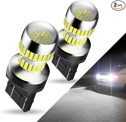 AUXITO 7440 7443 LED Bulbs for Reverse Lights, 6000K Bright White T20 7441 7444 LED Light for Exterior Backup Tail Brake DRL Turn Signal Parking Lights, Pack of 2
