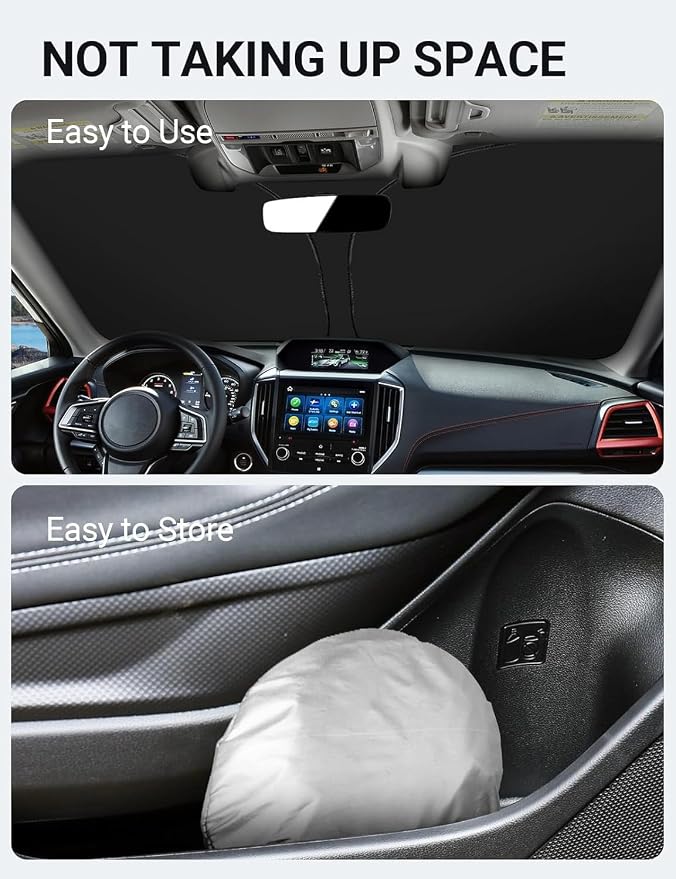 Proadsy 2026 Upgrade Front Windshield Sun Shade Foldable Sunshade Protector Custom Fit 2019-2024 Forester Crossover Base Premium Sport Limited Accessories