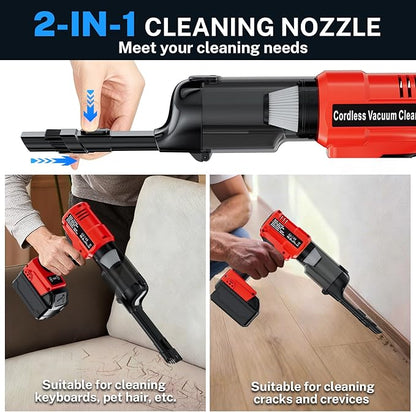 YEX-BUR Cordless Handheld Vacuum for Milwaukee 18V Battery(Tool Only), 240W Powerful Car Vacuum with Brushless Motor, 3-Speed, 5 Filters, Portable Vacuum Cleaner for Home Office Car Pet