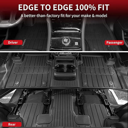 LASFIT Floor Mats for Jeep Grand Cherokee L 2021-2025 2026 (ONLY for 6 Seaters Without Center Console) All Weather Custom Fit Car Floor Liners Trunk Mat Accessories Black