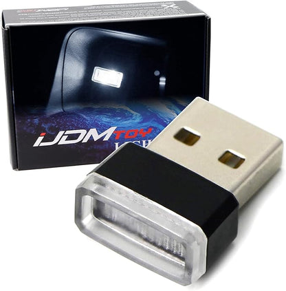 iJDMTOY Xenon White USB Plug-in Miniature/Nano LED Car Interior Ambient Accent Lighting Kit