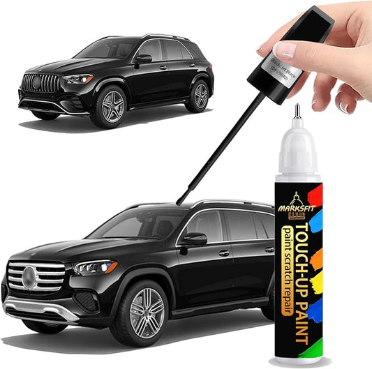 Black/Jet Black (040/9040) Touch Up Paint For Mercedes Benz Exact Match-Chips and Nicks 2 in 1 Car Paint Pen Scratch Rapair for Mercedes Benz A/C/E/G/M/GL/GLA/GLB/GLC/CLS/SL/SLC