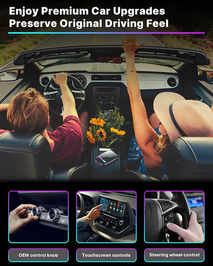 Omeyo Wireless CarPlay Adapter for CarPlay & Android Auto, Auto Connect 2026 Wireless Upgrade, Plug & Play 5.8GHz WiFi in 10s, Stable No Lag for Factory Wired Cars, Compatible with iPhone & Android