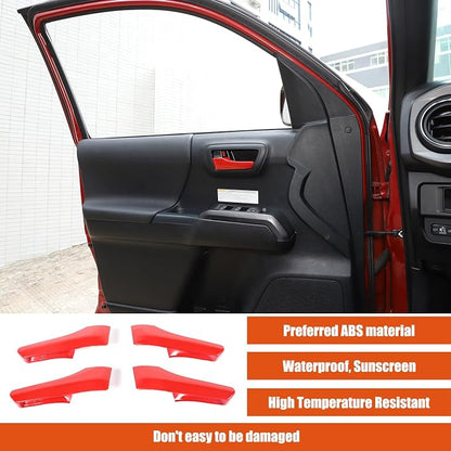 CHEAYAR Car Inner Door Handles Cover Trim Compatible with Toyota Tacoma 2016-2022, Auto Inner Door Handles Cover Interior Door Handles Protector Trim Decorate Covers Accessories (red)