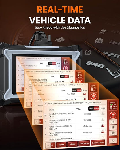 ANCEL DS200 OBD2 Scanner Full System Car Diagnostic Tool, Code Reader with 15+ Reset Services, ABS SRS Transmission Engine Scanner, Oil Reset Battery Matching ABS Bleeding DPF Regen, Lifetime Updates