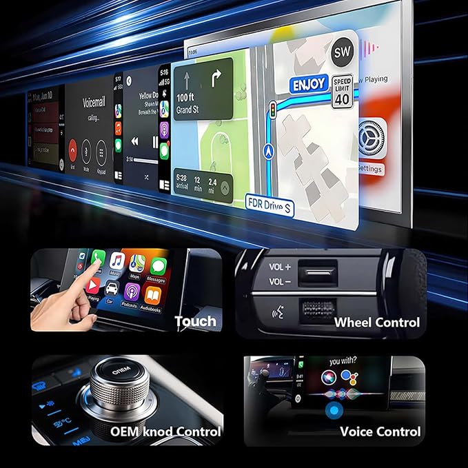 Newly Upgraded Wireless CarPlay Adapter 2026 : Slim, Lightweight and Portable, Plug-and-Play. Easy to Operate with Stable Connection and no lag, Compatible with iPhone and Android Devices.