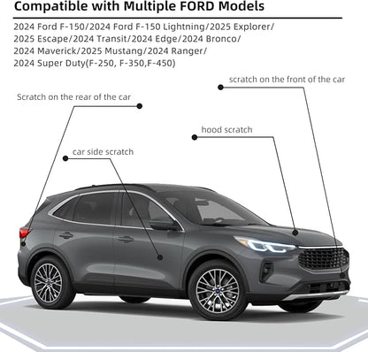 Car Paint Touch Up Pen Compatible with Ford Carbonized Gray Metallic(M7), 2-In-1 Color Accurate Touch Up Car Scratch Repair Paint Match Ford Series Automotive Scratch Remover for Nicks & Chips Repair