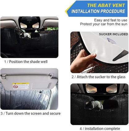 Car Windshield Sun Shade Highland Cows Flower Foldable UV Ray Sun Visor Protector Sunshade to Keep Your Vehicle Cool 55" x 27.6"