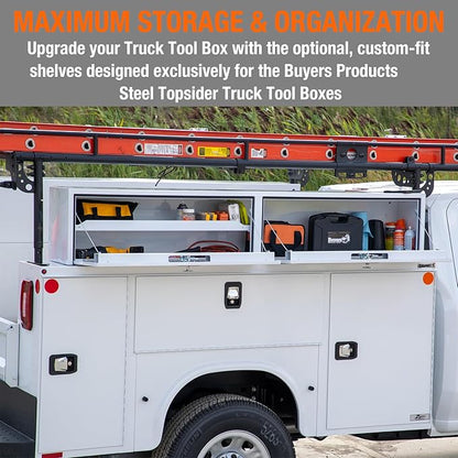 Buyers Products 1721551 Black Aluminum Diamond Tread Topsider Truck Box With Drop Door, 72 x 13 x 16 Inch, Made in The USA, Lockable Tool Chest, Durable Job Box For Storage & Organization