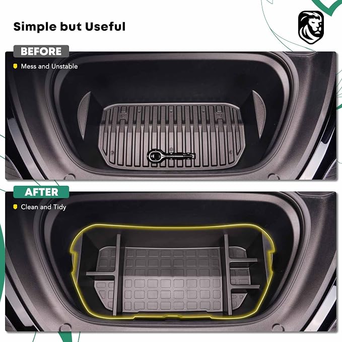 YHTAUTO Front Trunk Organizer Compatible with Tesla Model Y 2020 2021 2022 2023 2024, Frunk Storage Organizer Storage Box fits Tesla Y Accessories, 6 Separate Spaces