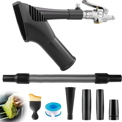 GOCCIDA 2IN1 Car Interior Detailing Air Blow Gun & vacunm Gun with Adjustable Air Flow Nozzle,Cleaning Gun Quickly Blasts Dirt and Dust from Surface Works with Air Compressor(Upgrade Rotate Tube)