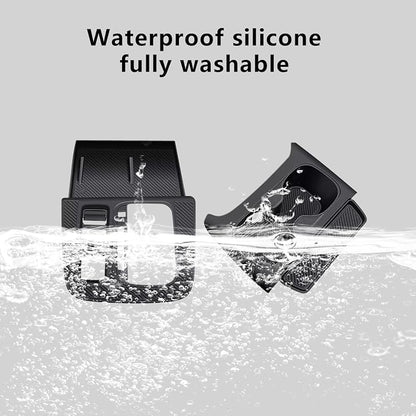 Temmis Center Console Silicone Cup Holder Kit for Honda CRV 2023-2026 (Gasoline & Hybrid), Insert Center Consel Electrostatic adsorption Cover for Honda CRV 2023-2026-Black