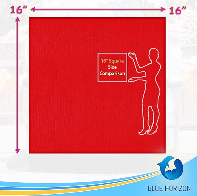 Blue Horizon Microfiber Cleaning Towels, Pack of 24, Ultra Soft Plush Washcloth, All Purpose Premium Microfiber Detailing Cleaning Cloths Reusable Shop Towels (16" x 16", Red)
