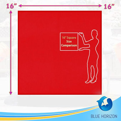 Blue Horizon Microfiber Cleaning Towels, Pack of 24, Ultra Soft Plush Washcloth, All Purpose Premium Microfiber Detailing Cleaning Cloths Reusable Shop Towels (16" x 16", Red)