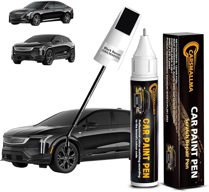 Black Raven(GBA/WA8555) Car Touch Up Paint for Cadillac, Color Accurate Car Paint Scratch Repair Pen Kit Quick & Easy Fix Vehicle Chips and Automotive Nicks Scuff