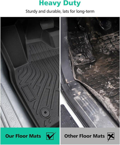 for Mustang Mach E Floor Mats & Cargo Liner 2021–2026, Custom Fit All Weather TPE Car Mats for Mach E Accessories, 1st & 2nd Row Heavy-Duty Black Floor Liners for Ford Mustang Mach-E by DiffCar