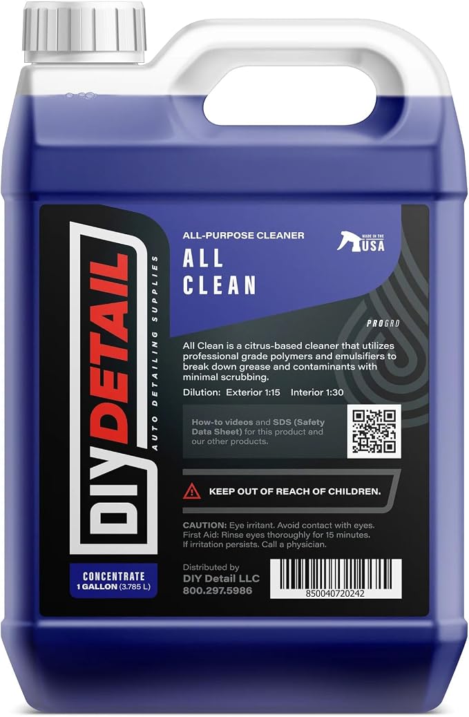 diy detail All Clean Multi-Surface Automotive Cleaner | Powerful Citrus-Based Formula degreaser and cleaner | Gallon 128oz